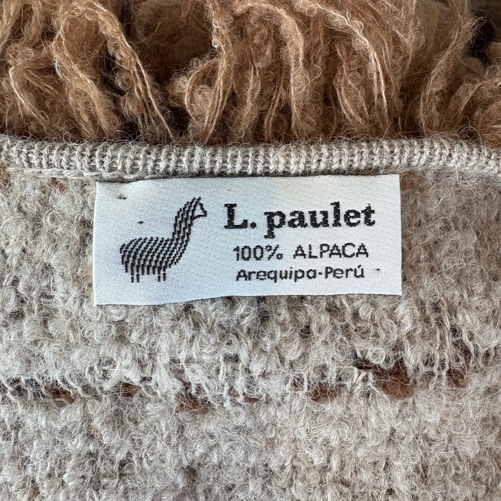 L. paulet 100% Alpaca Shaggy Open Cardigan Sweater - Picture 11 of 14